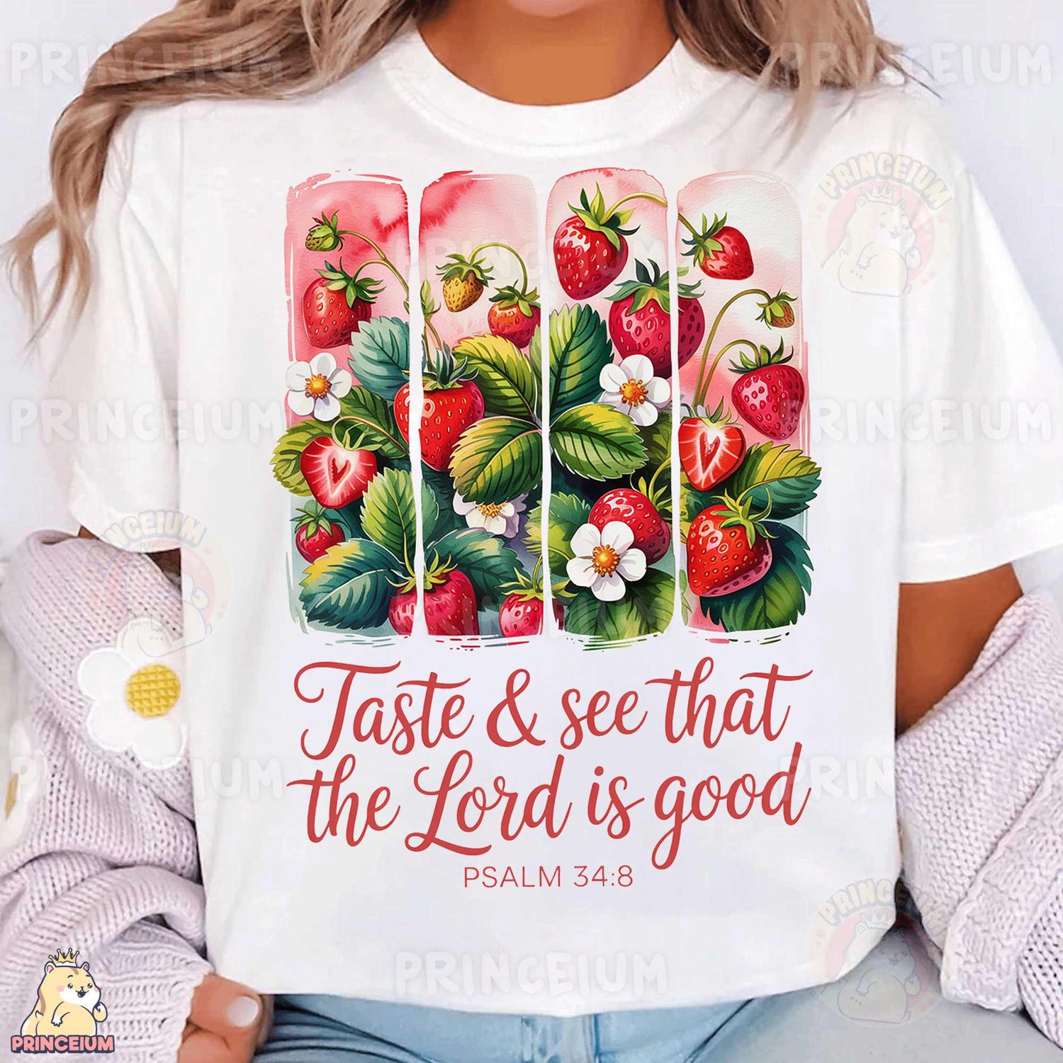 Taste and See The Lord is Good shirt, Christian Strawberry apparel, shirt, Psalm 34:8 Bible Verse apparel