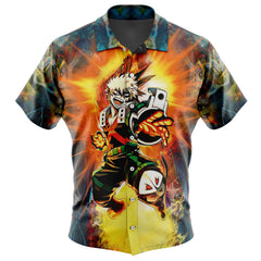 Blazing Bakugo My Hero Academia Button Up Hawaiian Shirt