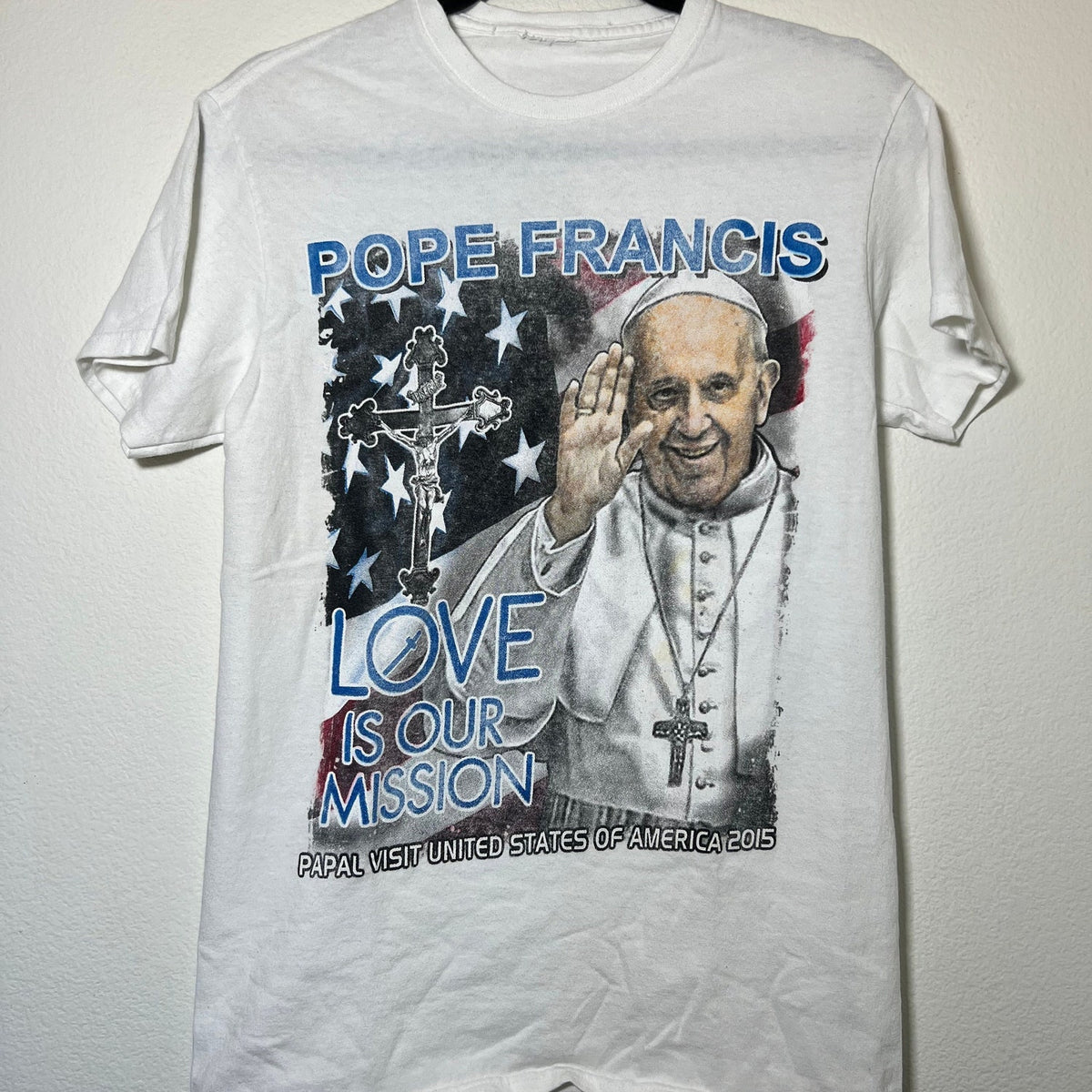 Pope Francis Love is Our Mission United States of America Visit Tour Graphic T-Shirt