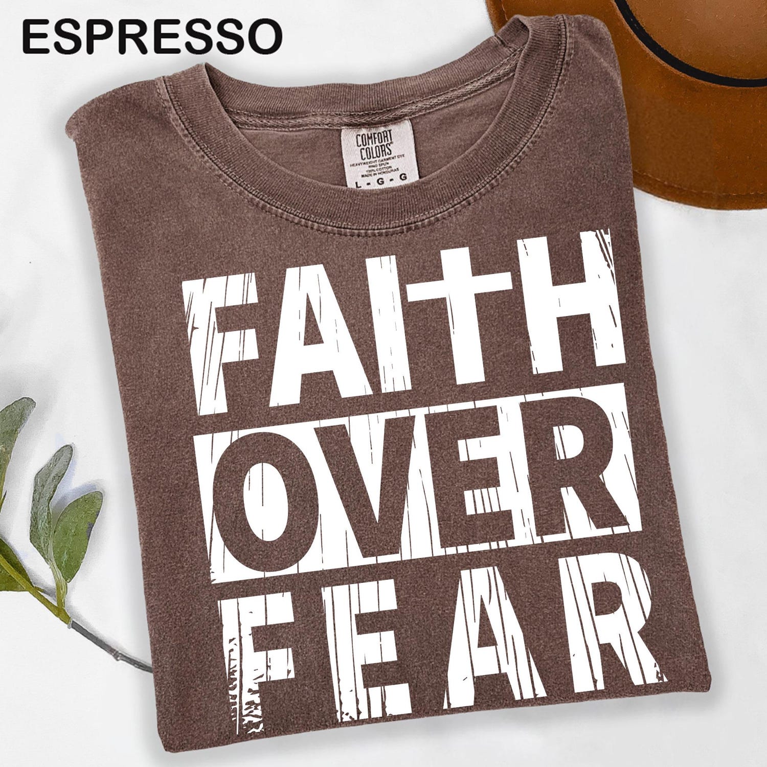 Faith Over Fear Shirt Men, Comfort Colors� Shirt for Men Women - Inspirational Tee, Religious Apparel, Christian Graphic Top, Positive Shirt