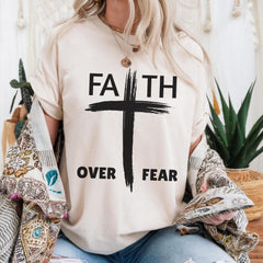 Faith Over Fear Shirt, Jesus Shirt, Religious Shirts, Faith Tshirt, Christian Apparel, Psalm 23:4, Christian Shirt, Bible Verse Tee