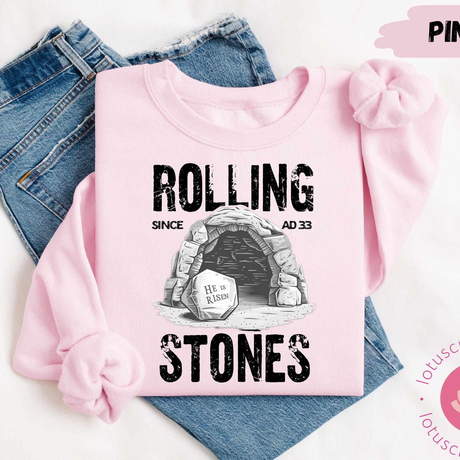 Rolling Stones Shirt, Jesus Christ Easter Sweatshirt, Christian Easter Shirt, Christian Gift Shirt, He is Risen Shirt, Funny Easter Gift