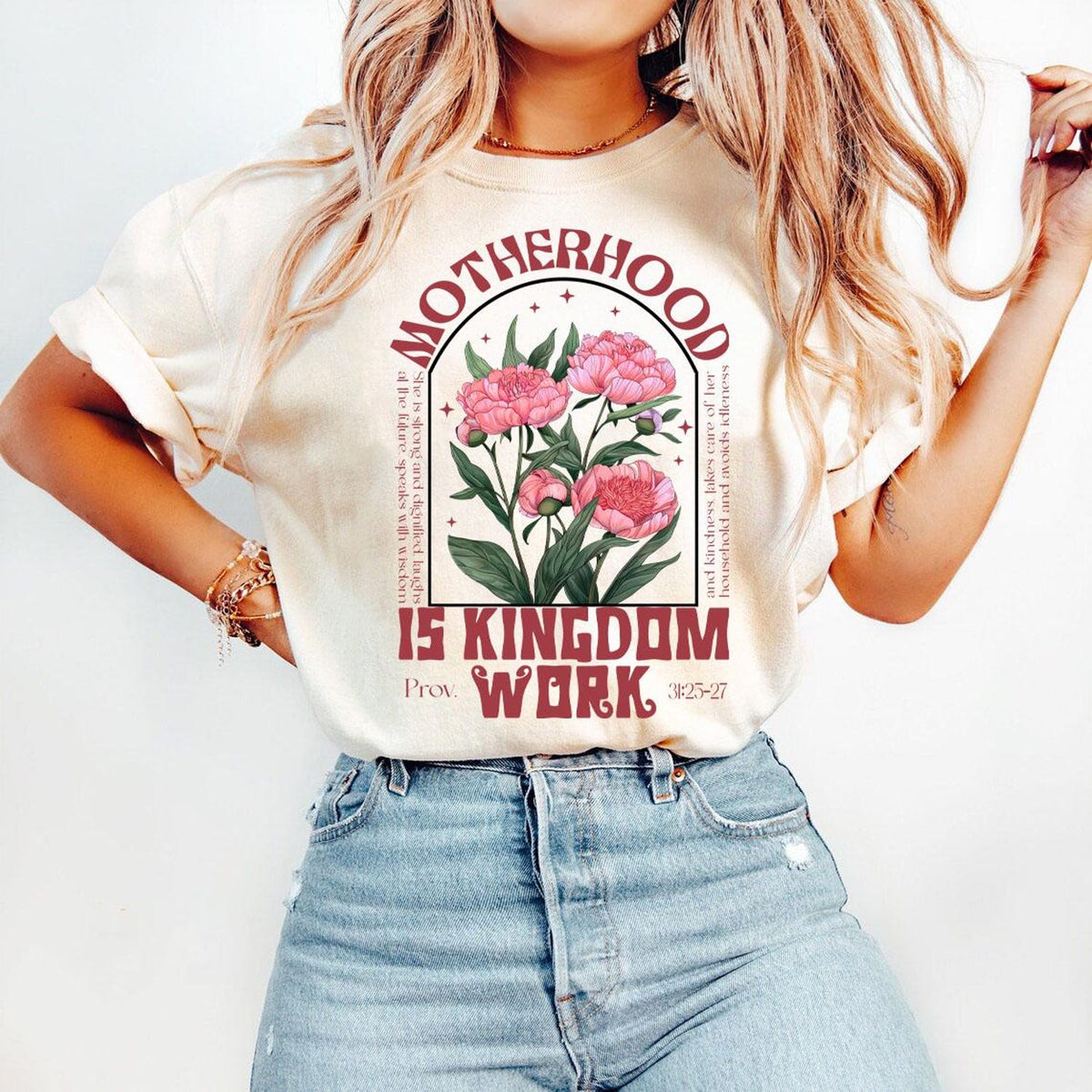 Motherhood is Kingdom Work Shirt, Christian Mom Shirt, Retro Christian Mom T Shirt, Christian Mothers Day Shirt, Bible Shirt