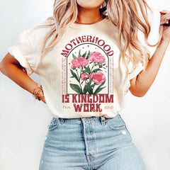 Motherhood is Kingdom Work Shirt, Christian Mom Shirt, Retro Christian Mom T Shirt, Christian Mothers Day Shirt, Bible Shirt