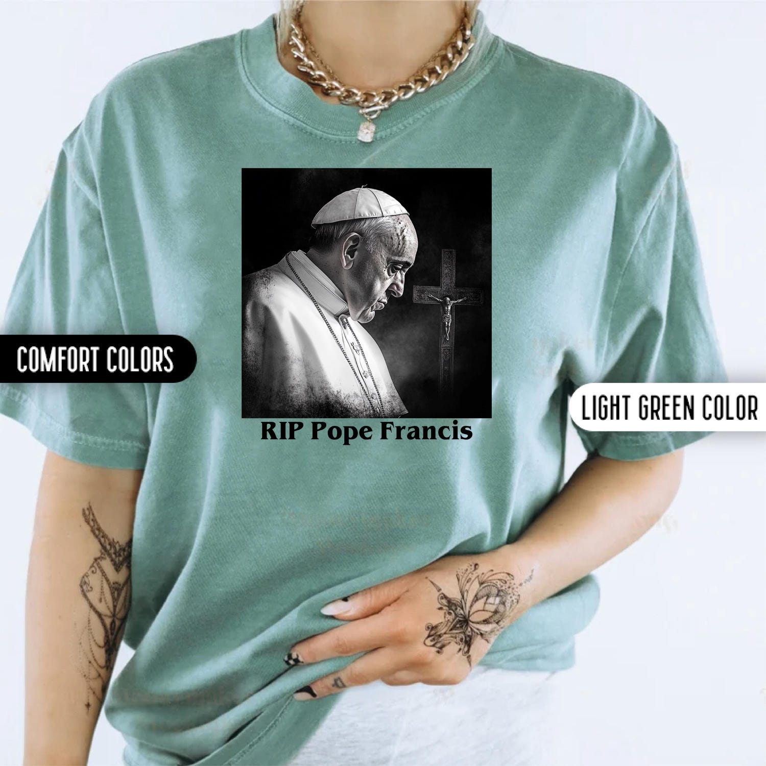 Comfort Colors� Rest In Peace Pope Francis Shirt Catholic Shirt Christian Shirt Vatican Inspired Shirt Rip Pope Francis Catholic Memorial