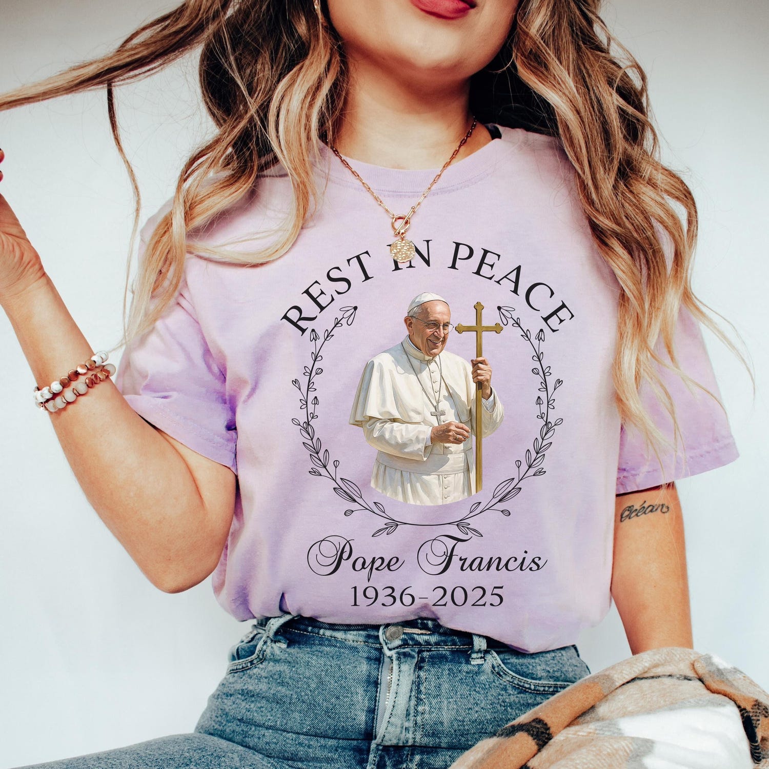 RIP Pope Francis shirt - 1936-2025, Rest In Peace Pope Tribute shirt, Black and White Pope Graphic, Catholic apparel, Pope Memorial shirt