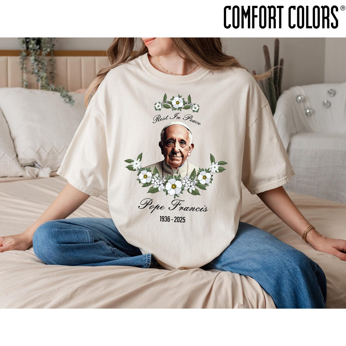 Comfort Colors� Rest In Peace Pope Francis Shirt, Franciscus Shirt, Religious Shirt, Trendy Pope Shirt, Pope Francis Tribute Shirt, RIP Papa