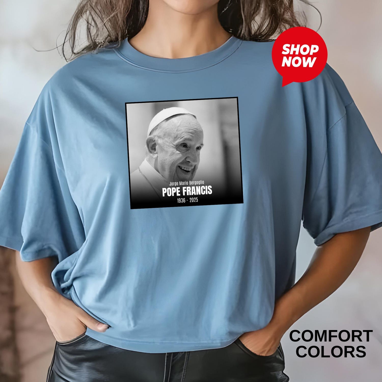 Pope Francis 1936-2025 Comfort Colors, Rememberance Shirt, Rest In Peace Shirt, Papa Francis Tribute Shirt, RIP Papa Francis, Papa Francis