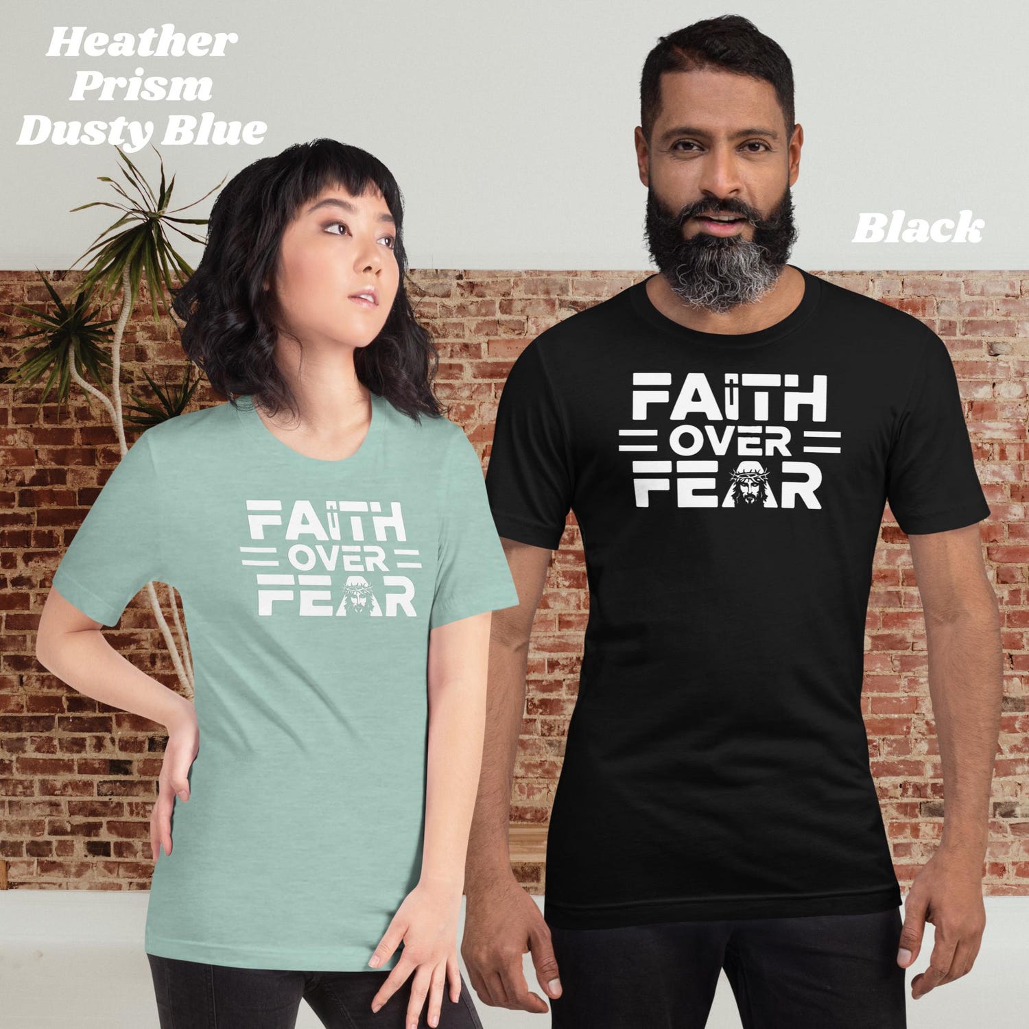 Faith Over Fear Shirt � Bold Modern Christian T-Shirt with Powerful Text Design, Inspirational Scripture Tee for Men & Women