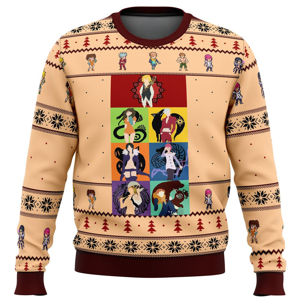 Seven Deadly Sins Minimal Ugly Christmas Sweater