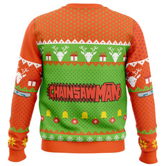 Chibi Chainsaw Man Ugly Christmas Sweater