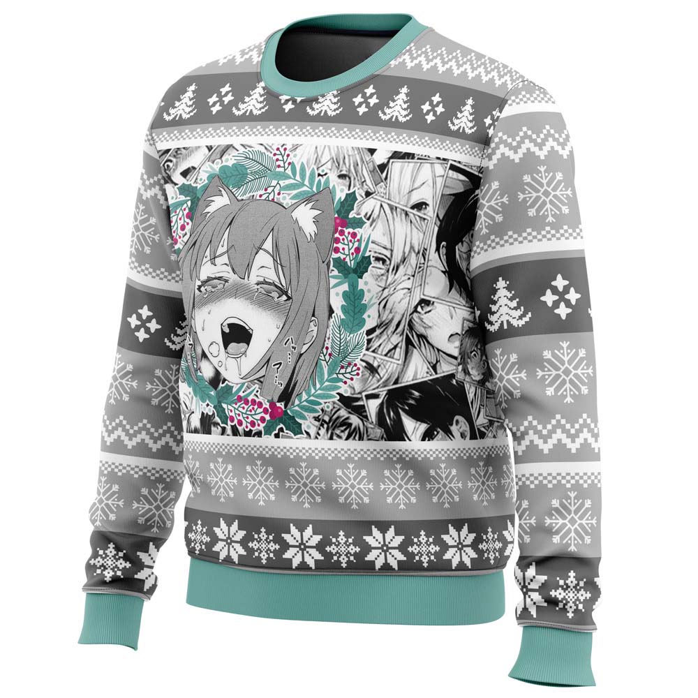 Christmas Anime Ahegao Ugly Christmas Sweater