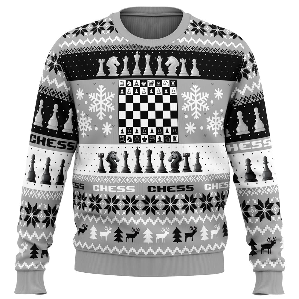 Christmas Chess Board Games Ugly Christmas Sweater