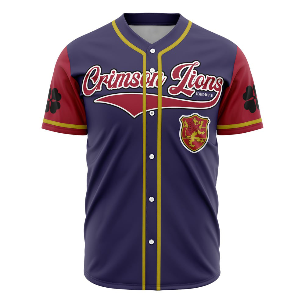 Crimson Lions Black Clover Baseball Jersey