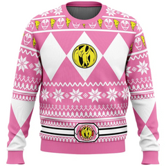 Mighty Morphin Pink Ranger Power Rangers Ugly Christmas Sweater