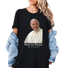 Pope Francis Shirt, Catholic T-Shirt, Faith Apparel, Religious Shirt, Christian Clothing, Modern Pope Design Shirt, RIP Papa Francis Shirt