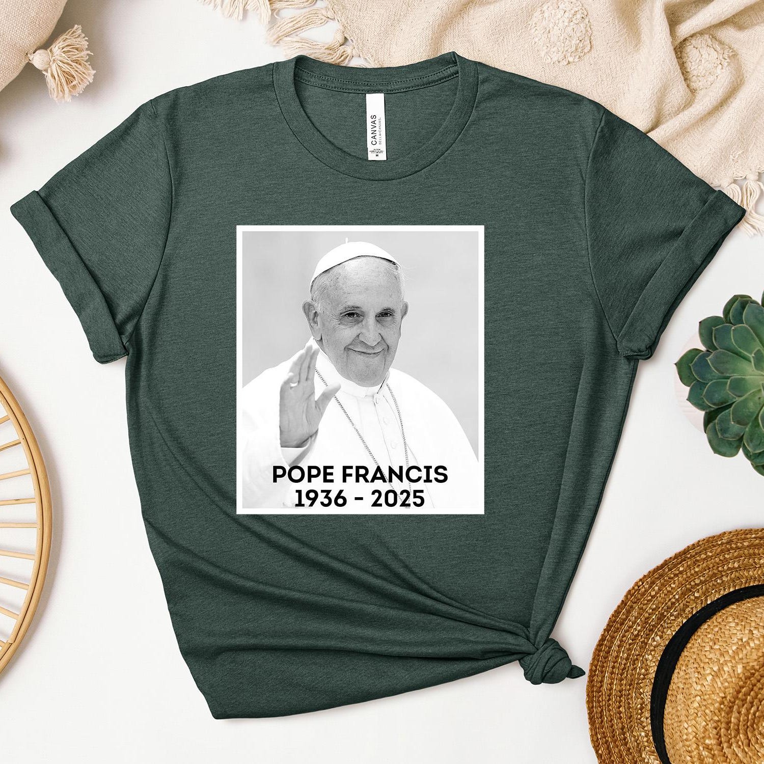 Pope Francis RIP Shirt, Honoring in Loving Memory Pope 1936-2025 Tshirt, Faith Religious Crewneck, Pray for Pop Francis, Remembrance Shirt