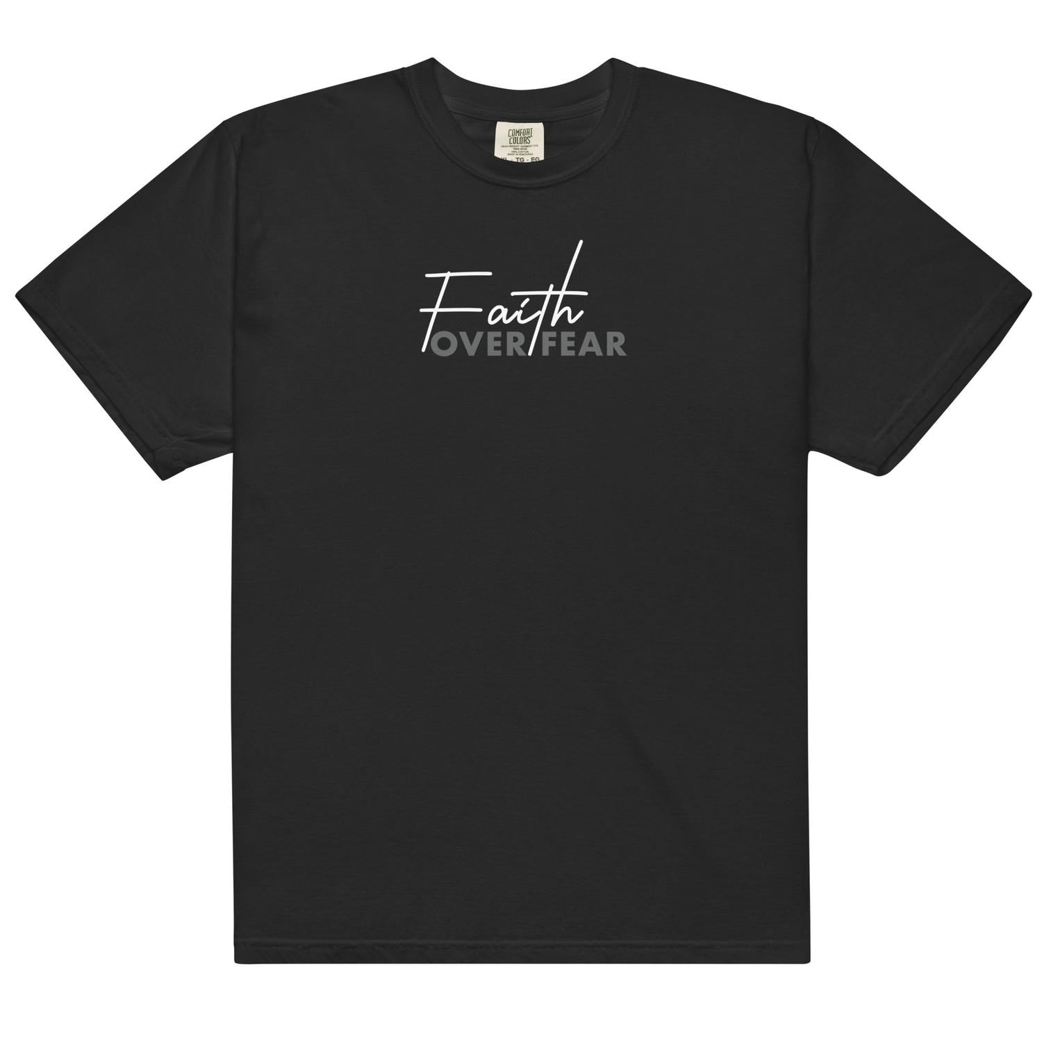Faith Over Fear T-Shirt | Inspirational Shirt Women | Christian Graphic Tee | Black Trendy Tee | Gift for Her shirts | minimalist faith tee