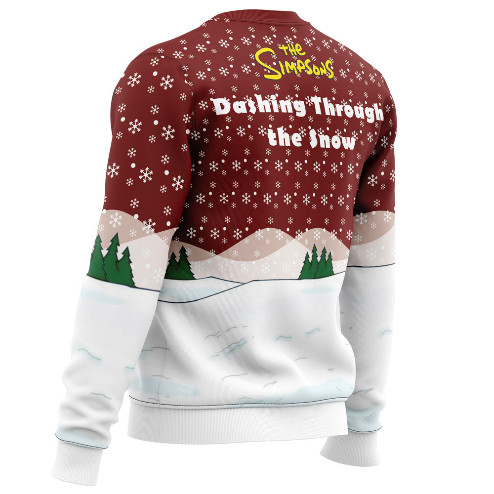 Dashing Through the Snow The Simpsons Ugly Christmas Sweater