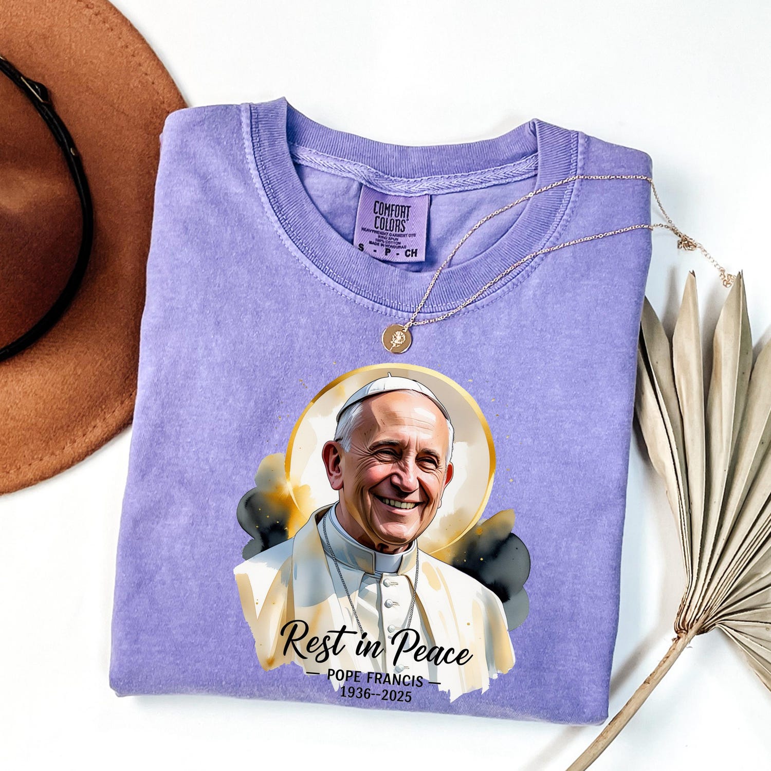 Comfort Colors� RIP Pope Francis Shirt, Papa Francis 1936-2025, Memorial Pope Francis Shirt, Vatican T-Shirt, Rest In Peace Pope Francis Tee