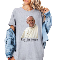 Pope Francis Shirt, Catholic T-Shirt, Faith Apparel, Religious Shirt, Christian Clothing, Modern Pope Design Shirt, RIP Papa Francis Shirt