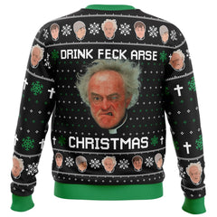 Drink Feck Arse Father Ted Ugly Christmas Sweater