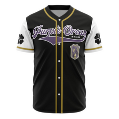 Purple Orcas Black Clover Baseball Jersey