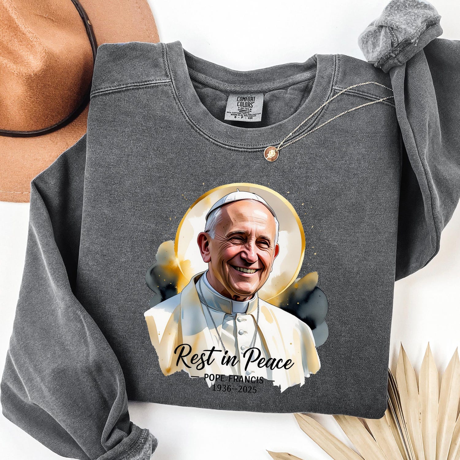 Comfort Colors� RIP Pope Francis Shirt, Papa Francis 1936-2025, Memorial Pope Francis Shirt, Vatican T-Shirt, Rest In Peace Pope Francis Tee