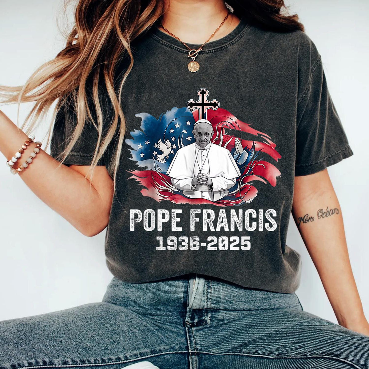Pope Francis 1936�2025 Memorial Catholic Tribute Men Women Premium T-Shirt ,RIP Pope Francis Shirt