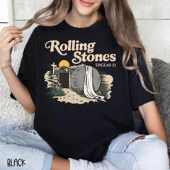 He is Risen shirt, Vintage Rock Band apparel shirt, Retro Music Lover, Christian Easter shirt, Jesus Easter shirt, Easter's Day, Religious Stone