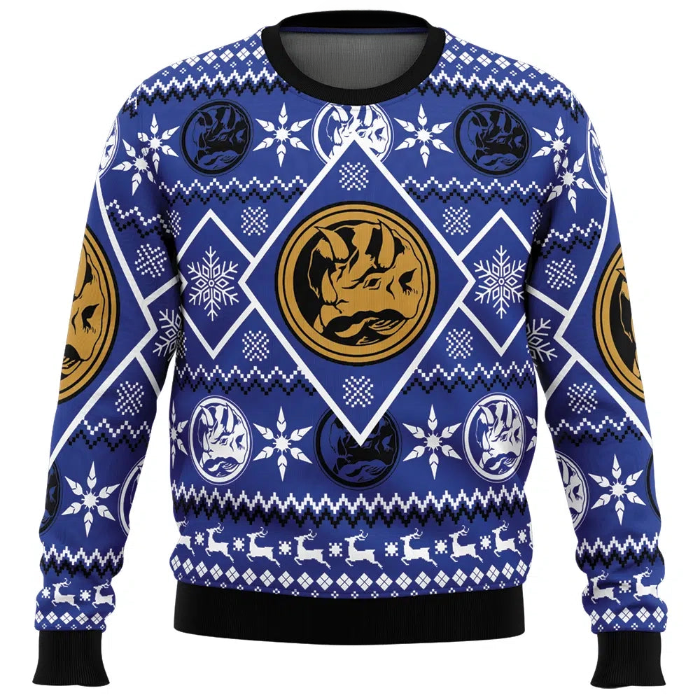 Christmas Blue Ranger Power Rangers Ugly Christmas Sweater