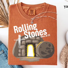 Comfort Colors Rolling Stones T-Shirt, Trendy Easter Clothing, Jesus Christ Shirt, Gift For Christian, Faith-Based Graphic Tee, Gift For Her