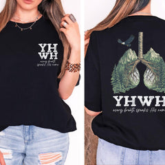 2 sided YHWH Lungs Christian Shirt, Every Breath Speak His Name T-Shirt, Faith Apparel Shirt, YHWH Lungs Shirts, Christian Shirts, Faith Tee