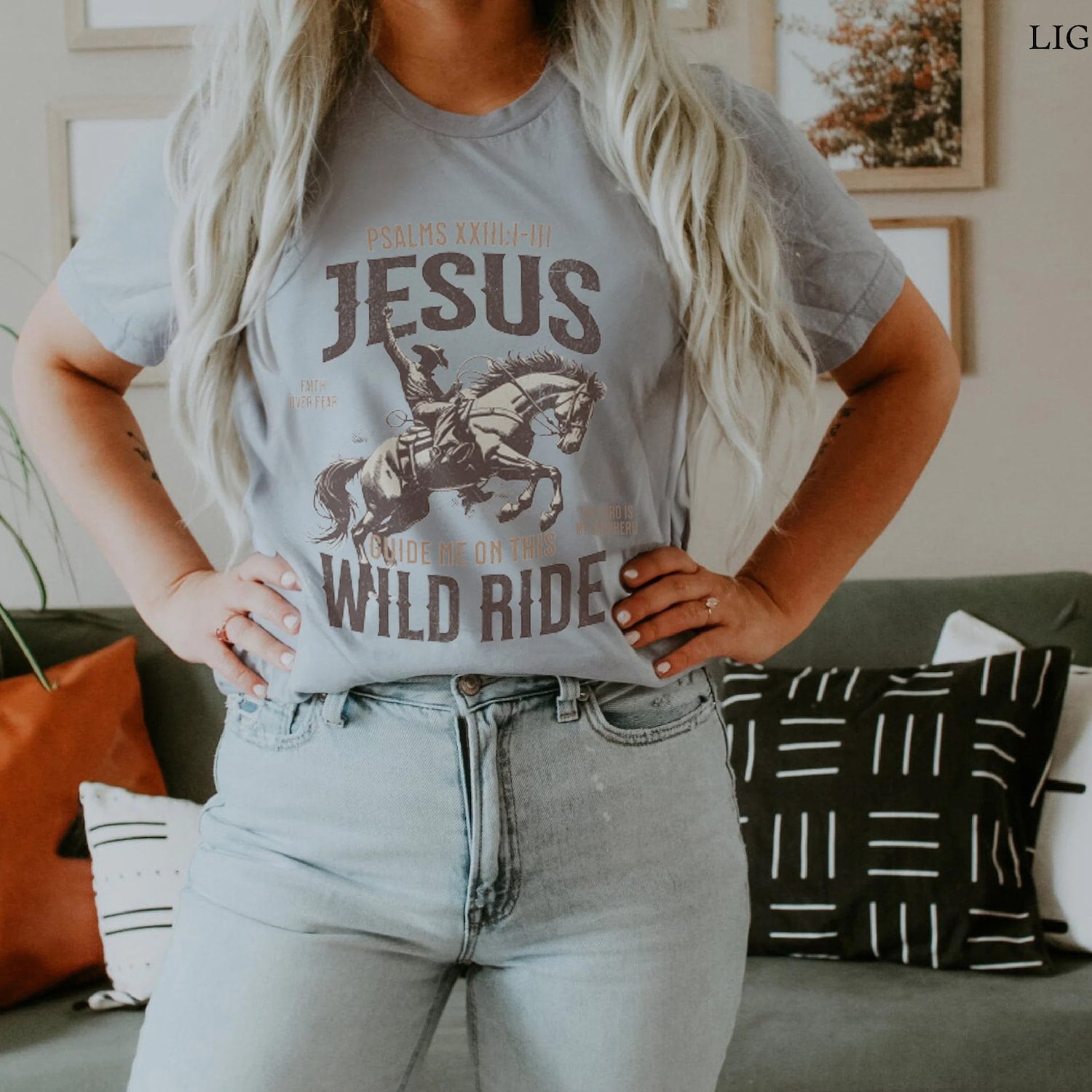 Western Christian Christian Shirt Psalm 23 Faith Over Fear Coastal Cowgirl Christian Merch Christian Crewneck Coastal Cowgirl Shirt