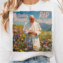 RIP Pope Francis shirt- 1936 2025 - God Bless Pope Francis shirt, In Loving Memory shirt Watercolor shirt