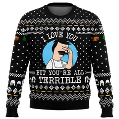 I Love You but Bob’s Burgers Ugly Christmas Sweater