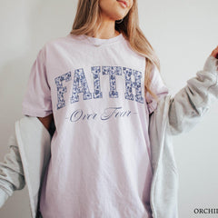 Faith Over Fear Comfort Colors Christian Crewneck Christian Shirt Christian Streetwear Bible Verse Shirt Christian Merch Faith Based Shirt