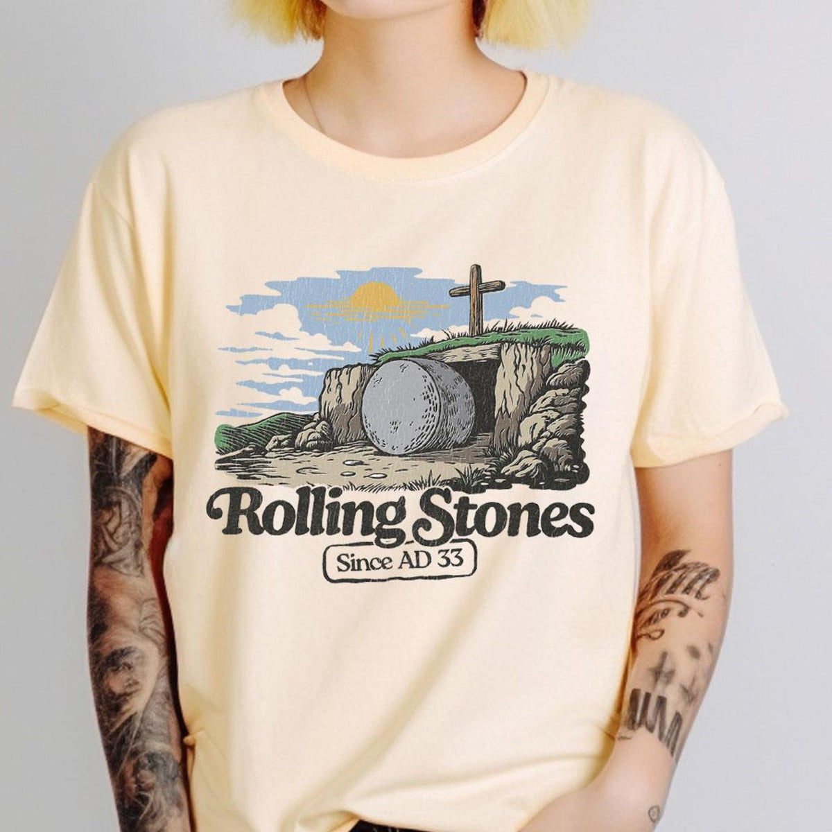 Rolling Stones Shirt, Trendy Easter Clothing, Retro Christian Gifts, Bible Verse Her Gifts, Easter Religious Trendy Shirt Tees