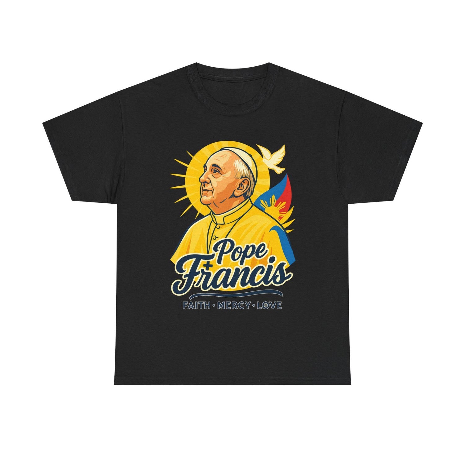 Pope Francis Inspirational Tee, Faith Mercy Love Shirt, Unisex Cotton T-Shirt for Spiritual Gifts, Religious Apparel, Catholic Merchandise