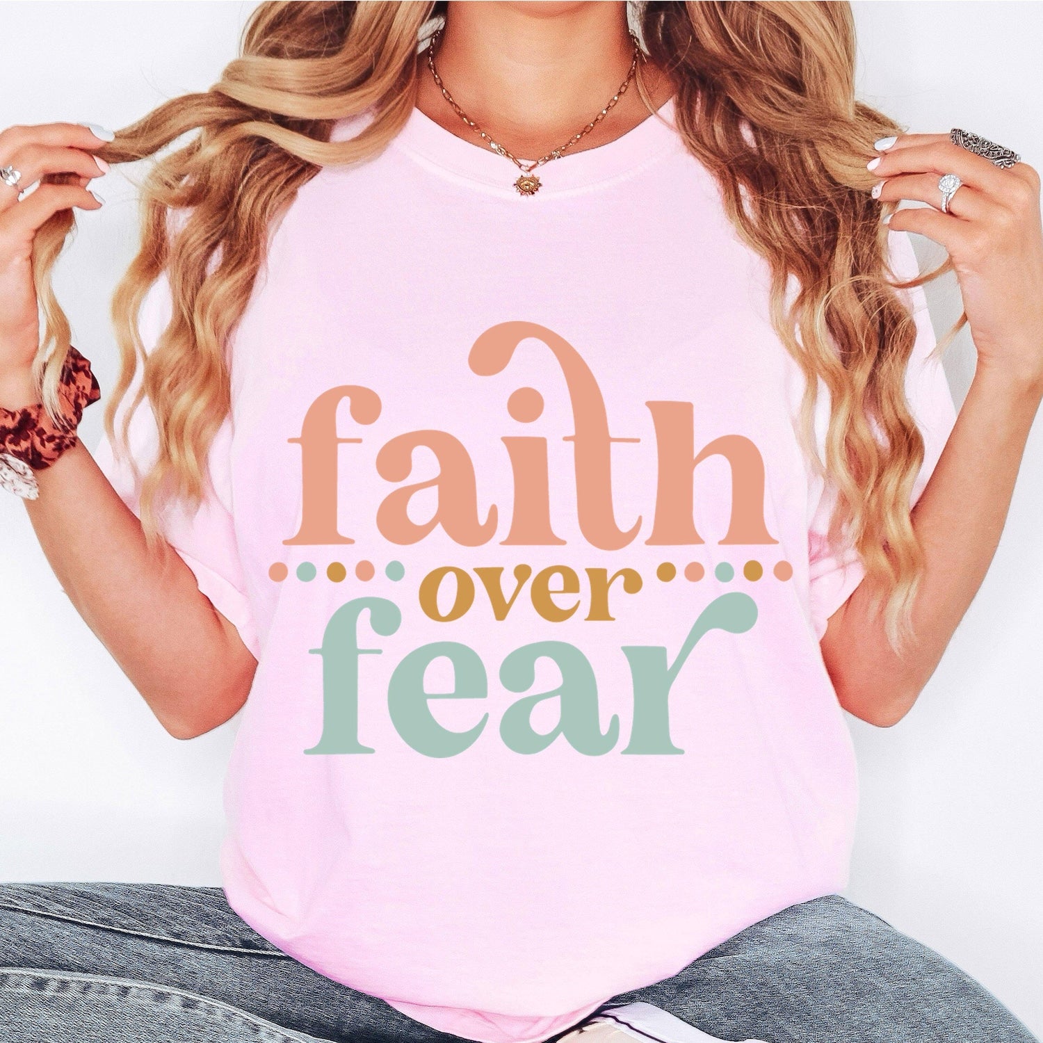 Comfort Colors� Faith Over Fear Shirt, Faith Shirt, Christian Gift, Faith Gift, Christian Shirts, Womens Religious Sweatshirt, Boho Shirt