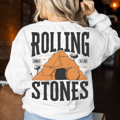 2 sided Mens Easter Hoodie apparel, Retro Rolling Stones Since 33 AD shirt, Vintage Bible Easter shirt, Christian Dad shirt