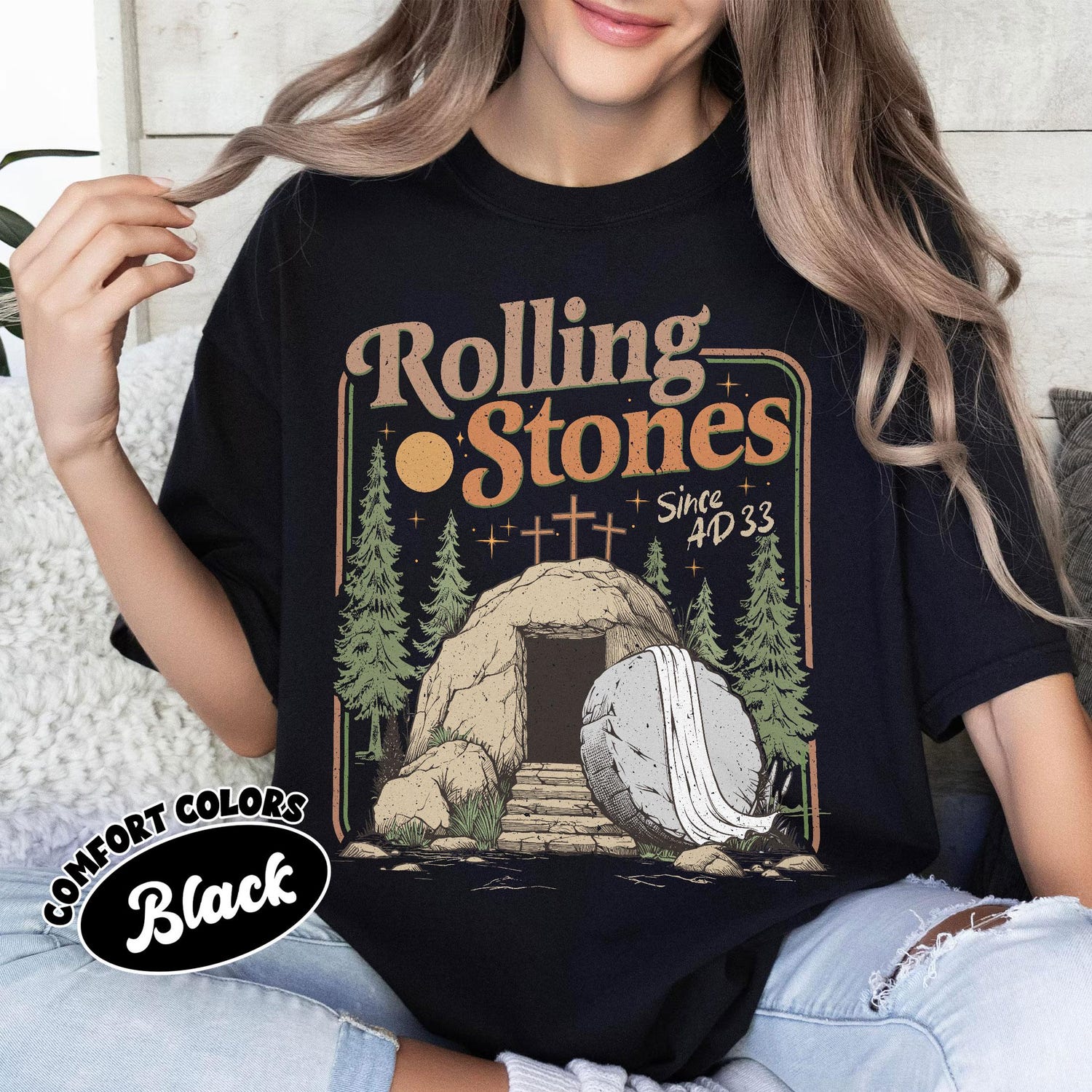 Rolling Stones shirt, He Is Risen, Easter Christian shirt, Funny Christian apparels