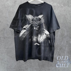 Jesus Holding Cross Vintage Halftone 90s Graphic Shirt, Retro Faith Jesus Shirt, Christian Shirt, Retro Graphic Bible Tee