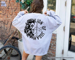Lion of Judah Sweatshirt, Revelations 55 Sweatshirt, Christian Sweatshirt, Religious Gift, Jesus Hoodie, Bible Fit
