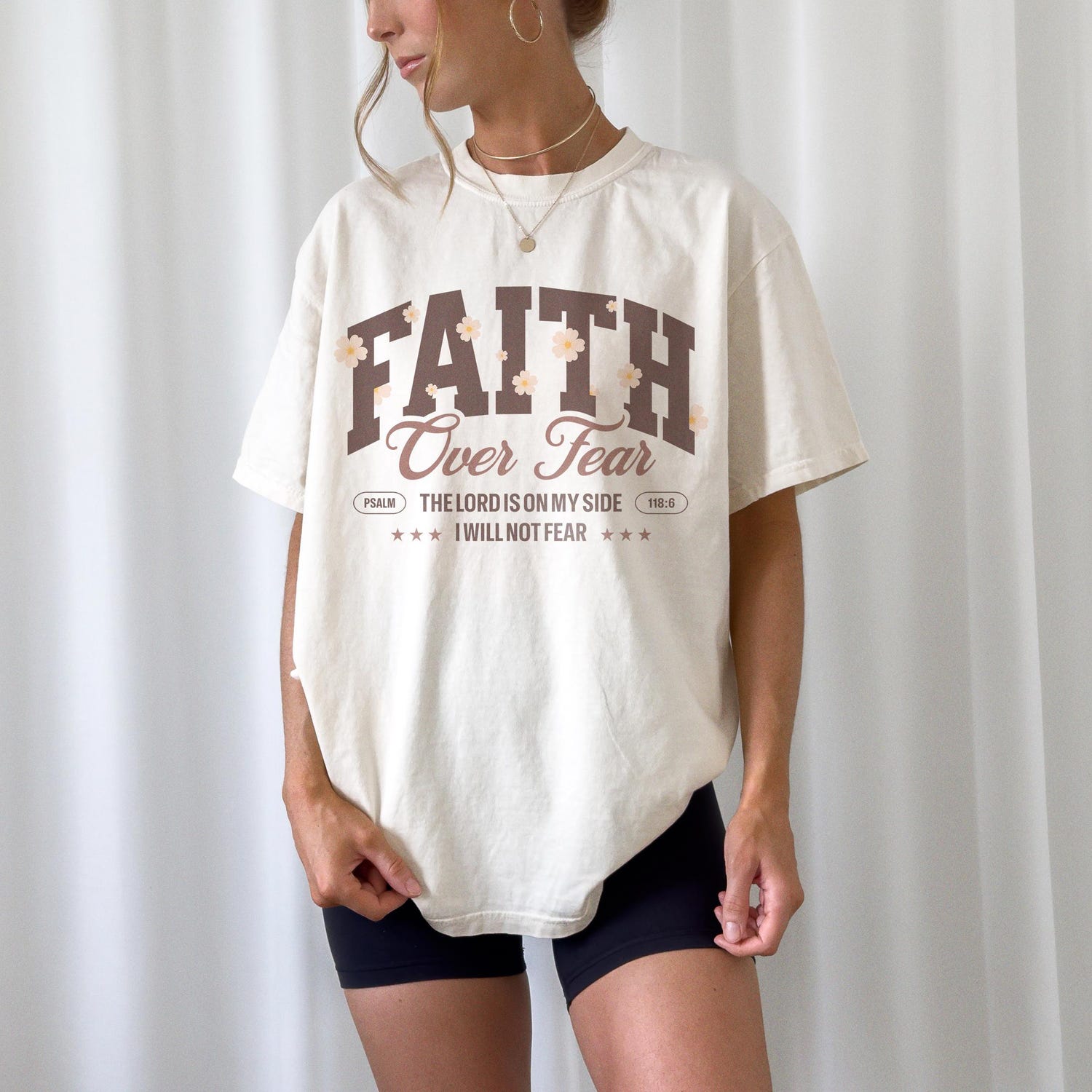 Comfort Colors Faith Over Fear Christian Crewneck Christian Shirt Christian Streetwear Bible Verse Shirt Christian Merch Faith Based Shirt