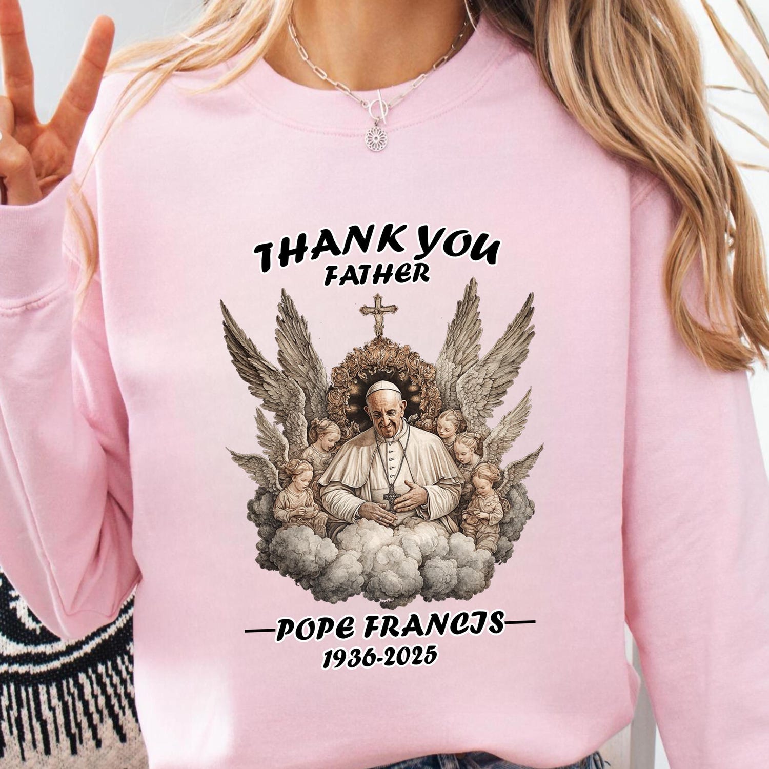 Thank You Father - Pope Francis Memorial shirt, Pope Francis Tribute 1936-2025, Religious Rip Pope shirt