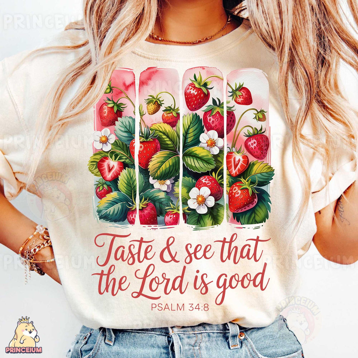 Taste and See The Lord is Good shirt, Christian Strawberry apparel, shirt, Psalm 34:8 Bible Verse apparel
