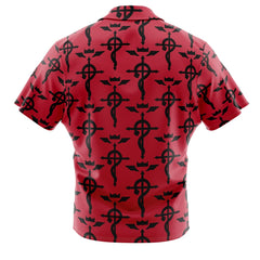 Flamel's Cross Full Metal Alchemist Button Up Hawaiian Shirt