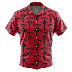 Flamel's Cross Full Metal Alchemist Button Up Hawaiian Shirt