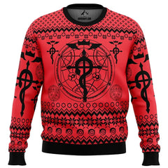 Flamel's Cross x Transmutation Circle Full Metal Alchemist Ugly Christmas Sweater